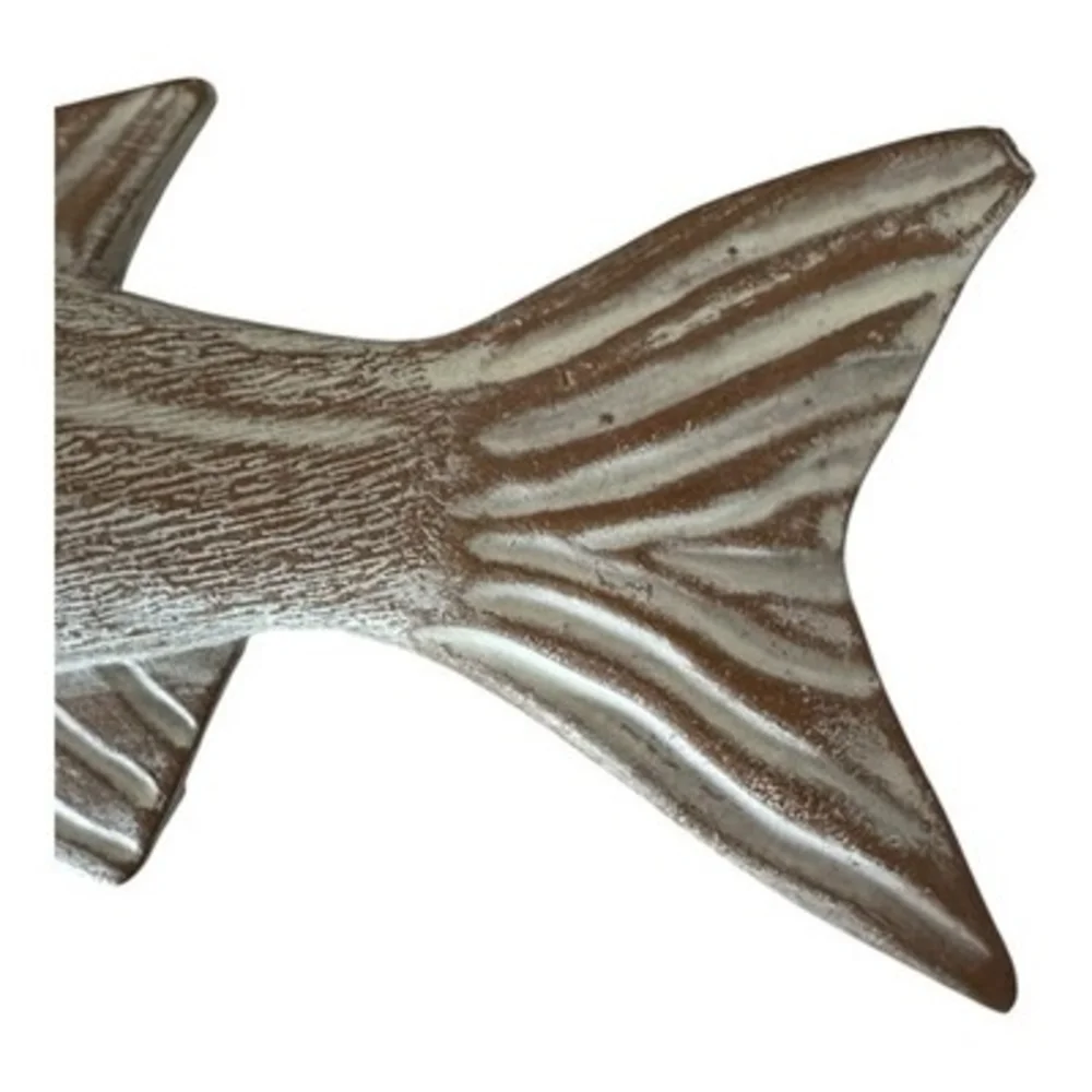 Vintage Distressed Plastic Fish Figurine Marine Decor 14” Collectible Statue